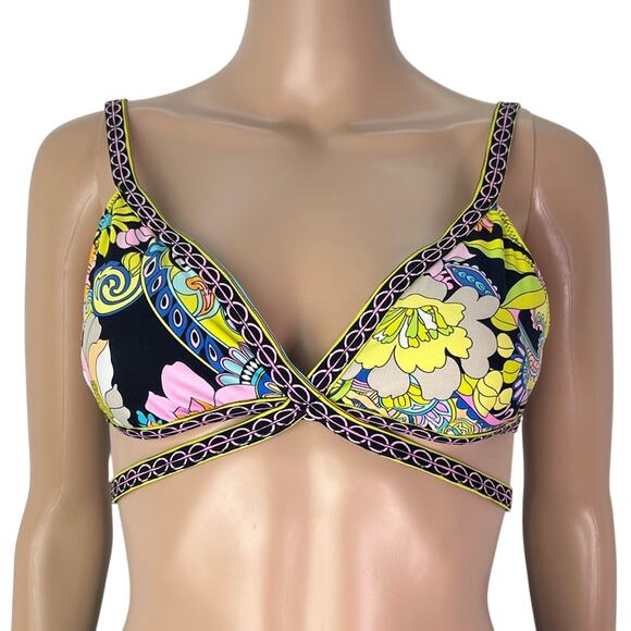 Trina Turk Other - Trina Turk Monaco Faux Wrap Multi Strap Triangle Bikini Top